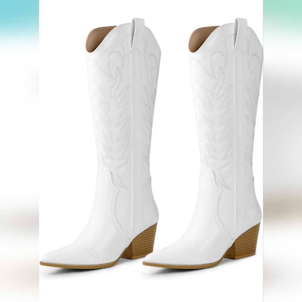 New white Cowgirl Cowboy Boots